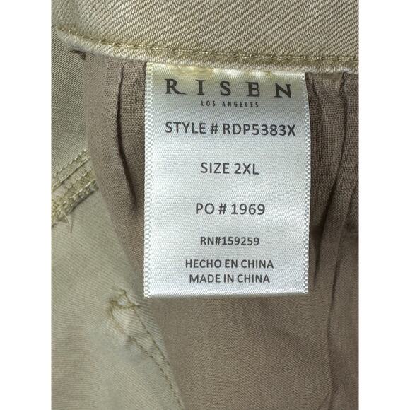 NWT Risen Women's High Rise Wide Leg Tan Denim Jeans - Size 2XL (39x32) - Picture 7 of 8
